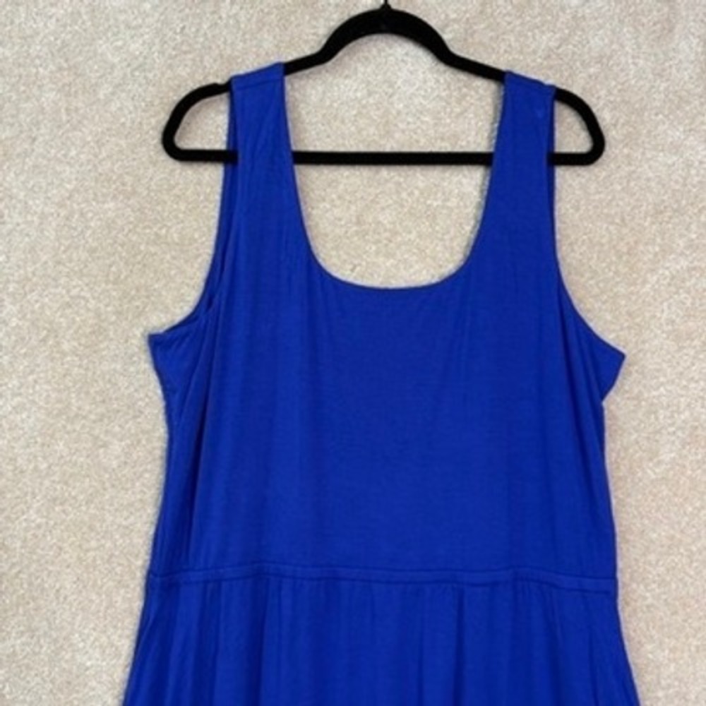 JASON WU Jersey Knit Dress Womens XL Blue Stretch Tiered Casual Everyday - Picture 2 of 7